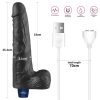 10" REAL SOFTEE oplaadbare vibrerende dildo (zwart)_B15O50_4