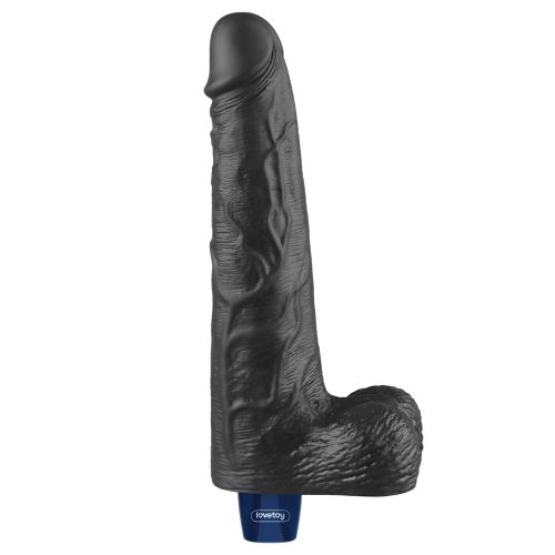 10" REAL SOFTEE oplaadbare vibrerende dildo (zwart)_B15O50_4