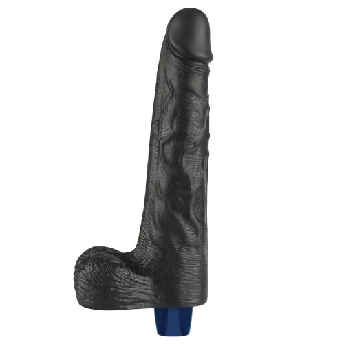 10" REAL SOFTEE oplaadbare vibrerende dildo (zwart)_B15O50_4