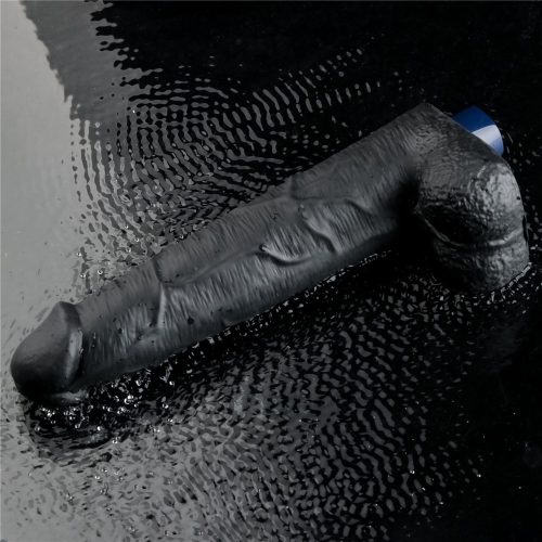 10,5" REAL SOFTEE oplaadbare vibrerende dildo (zwart)_B15O50_4