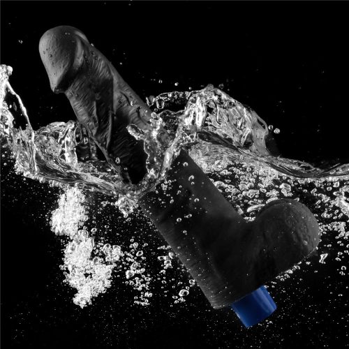 10,5" REAL SOFTEE oplaadbare vibrerende dildo (zwart)_B15O50_4