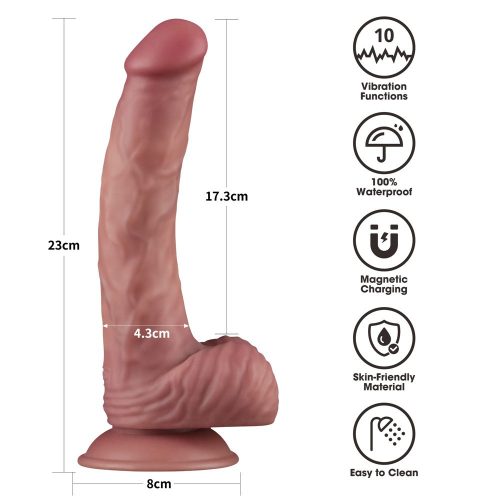 9'' Vibrerende Dual Density Power Cock