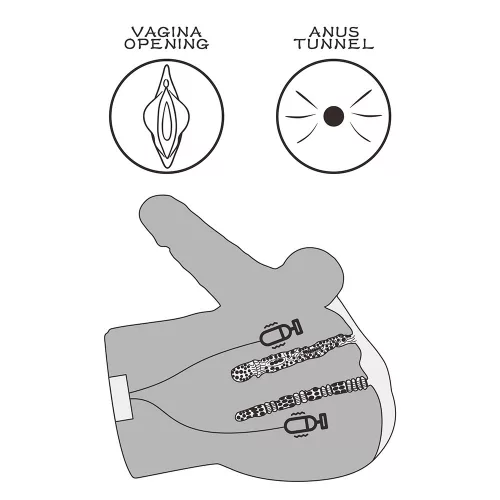 Streetgirl's dubbele motorische sensatiepuls met dildo