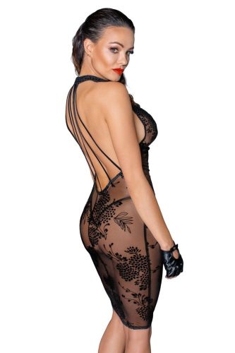 Midi tule jurk met fluwelen bandjes aan de achterkant - L