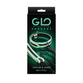 GLO Bondage - Halsband en Riem - Green_B0O25_2