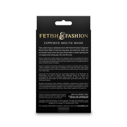 Fetish & Mode - Ritssluitende mondkap - Wit - Alternatief pakket