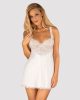 Amor Blanco bedjetjes met beugel en witte string, S/M