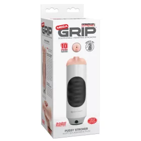 Mega Grip Vibrerende Stroker Poes Wit/Zwart/Licht