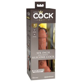 6" Dual Density Vibrerende Siliconen Cock Tan