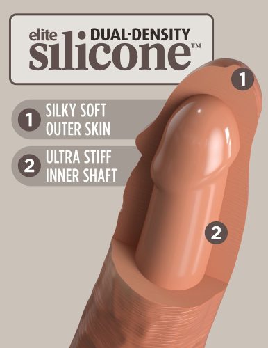 6" Dual Density Vibrerende Siliconen Cock Tan