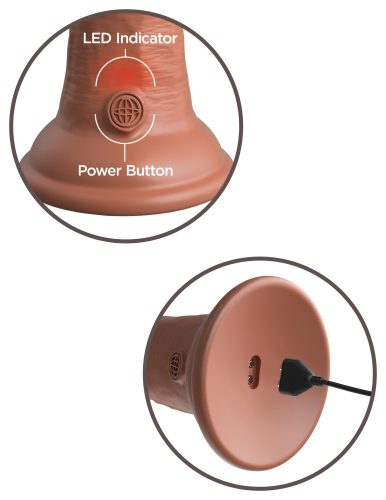 6" Dual Density Vibrerende Siliconen Cock Tan