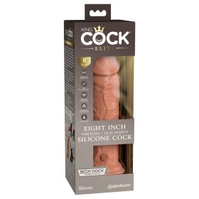 8" dubbele dichtheid vibrerende siliconen penis tan