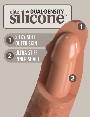 8" dubbele dichtheid vibrerende siliconen penis tan