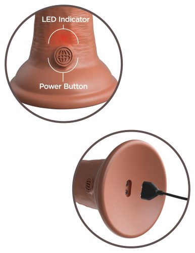 8" dubbele dichtheid vibrerende siliconen penis tan