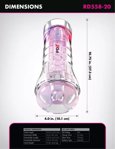 ViewTube XXL See-Thru EZ-Grip LED Stroker