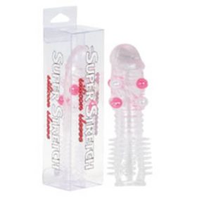   Super stretch, transparante siliconen sleeve met kleine balletjes